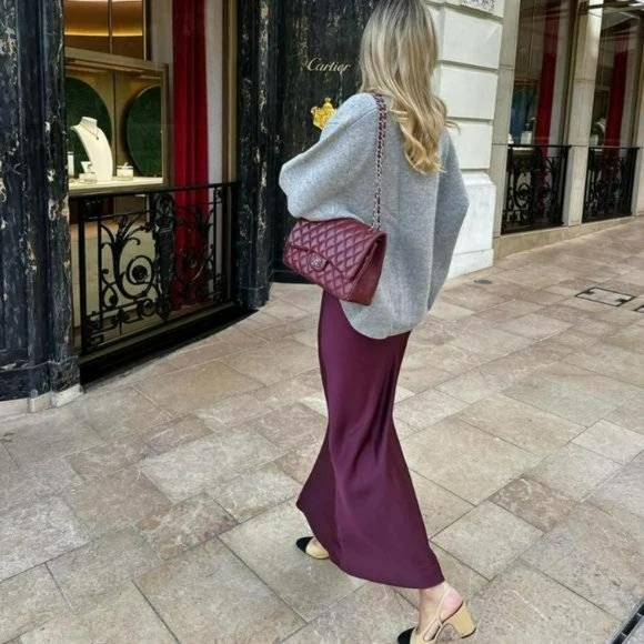 ZARA SATIN EFFECT SKIRT - Picture 11 of 16